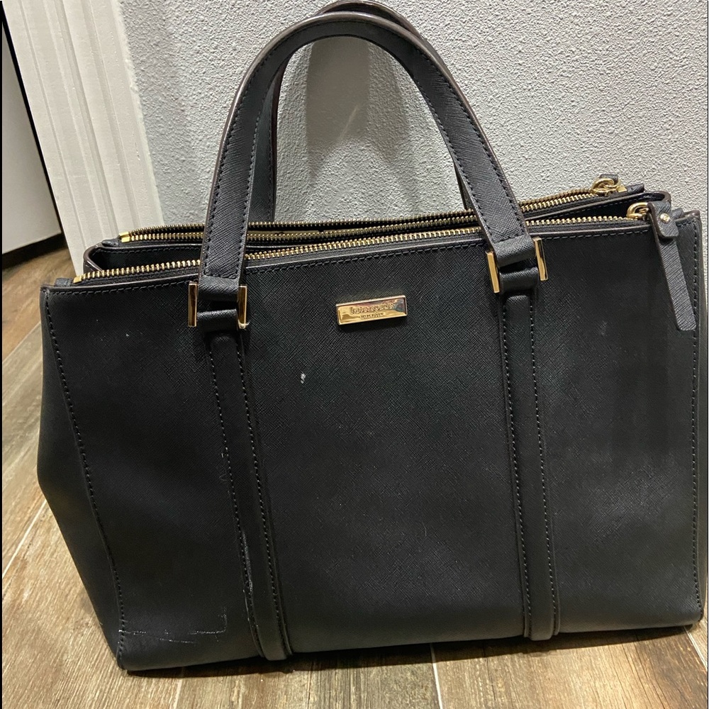 Kate spade black large leather satchel